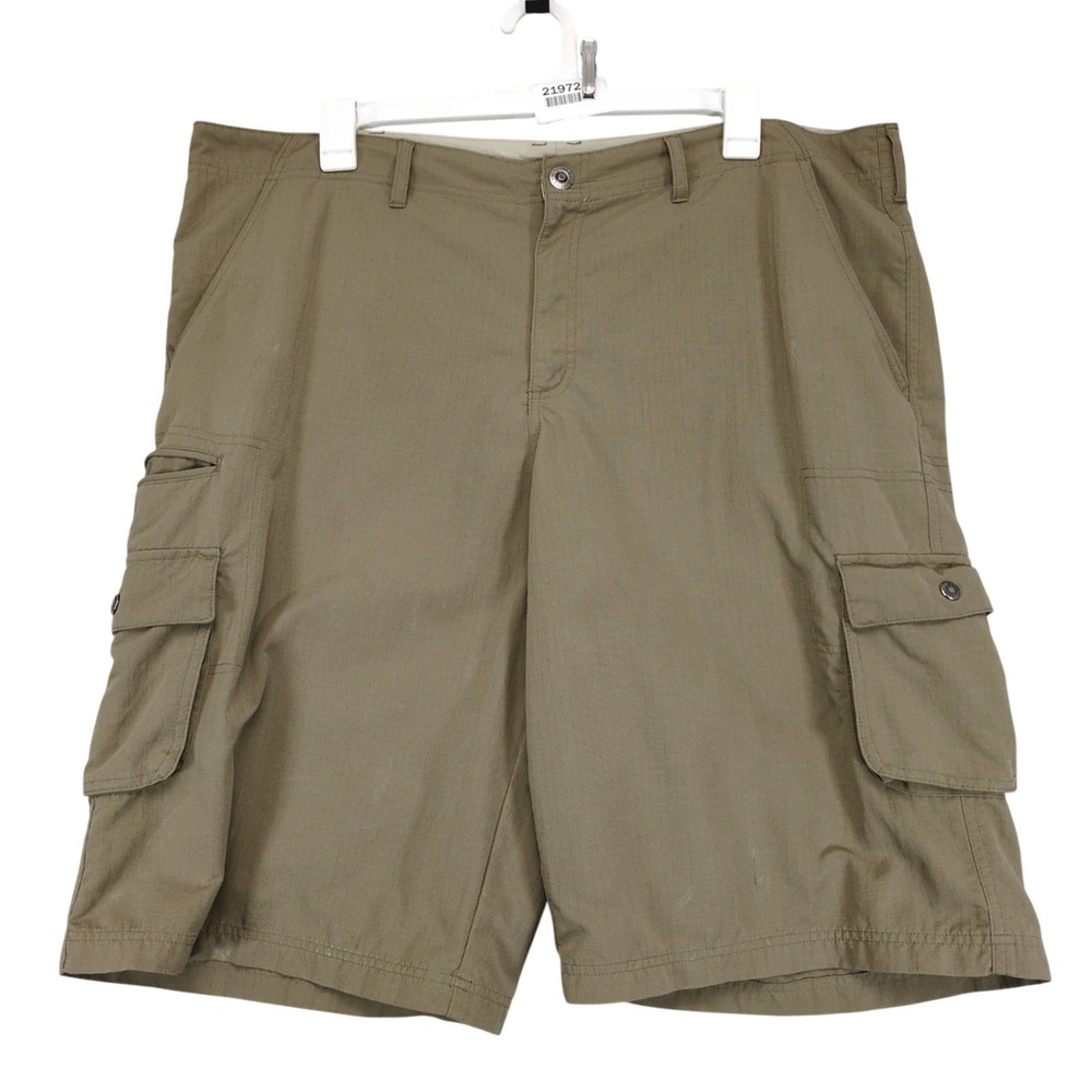 Columbia Tan Nylon Ripstop Cargo Shorts Mens 44x14" Outdoor Hiking Camp Utility